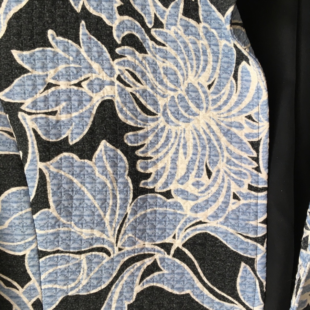 Ellen Tracy Silk and Wool Open Front Blazer Jacket Floral Print Sz 10 - Picture 9 of 15